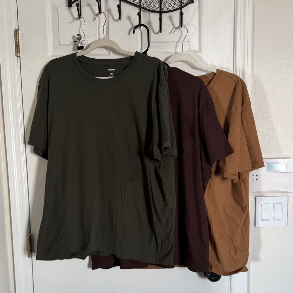 Sonoma Men's Short Sleeve Tees - Olive, Brown, Tan. Bundle